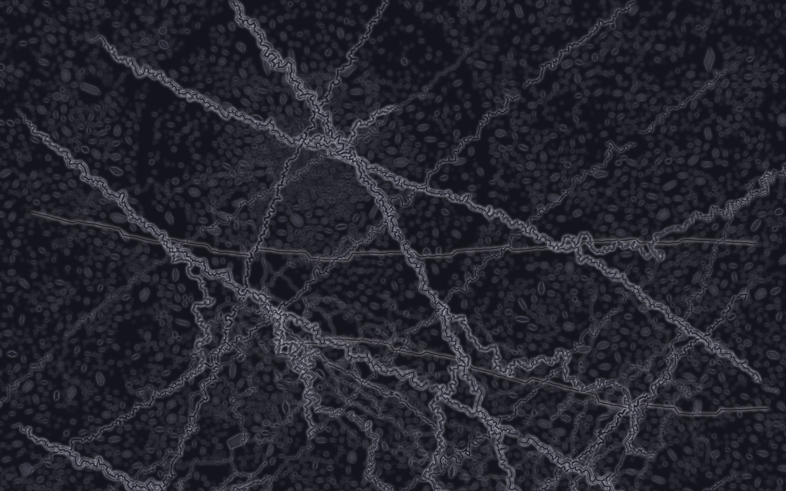 The pristine marble master under the psyker spectrum: the whole speck field and vein network visible as faint grey-violet relief, with no colour anywhere.